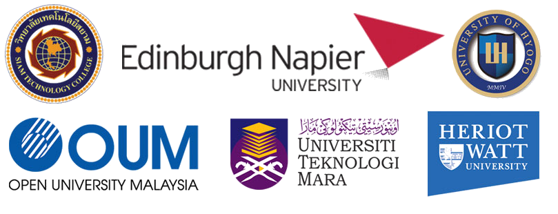 Global University Partners - Siam Technology College, Edinburgh Napier, University of Hyogo, OUM, Universiti Teknologi MARA, Heriot-Watt University